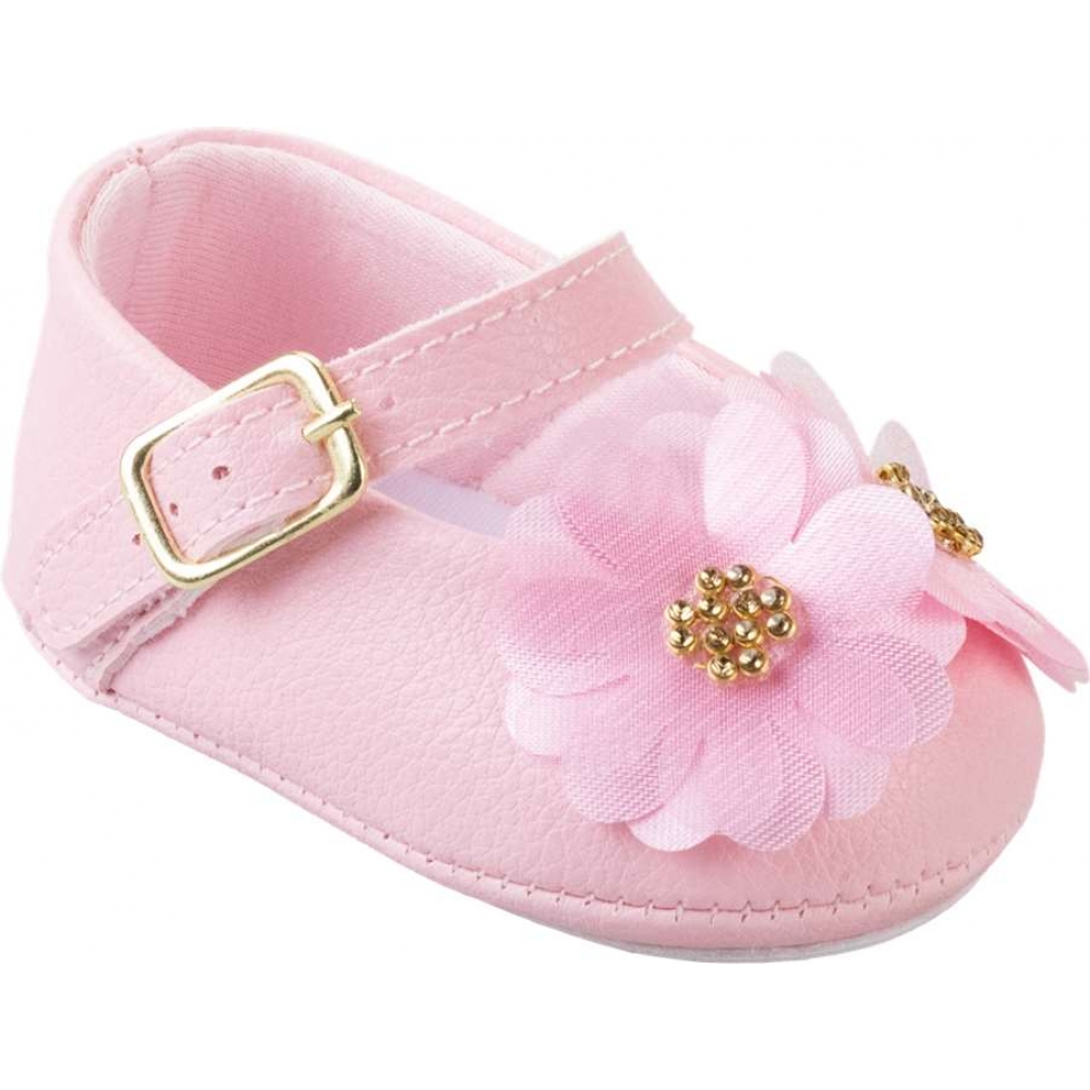 Sapatilha Baby kéto Flor do 13 ao 18 - Rosa